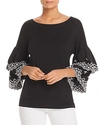 DESIGN HISTORY TIERED RUFFLE-SLEEVE TOP,MOS0114130