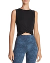 Alo Yoga Cover Twist-front Cropped Tank In Black