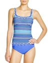Profile By Gottex Blue Lagoon Tankini Top In Multi Blue