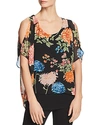 AVEC COLD-SHOULDER FLORAL OVERLAY TOP,C7M211BM