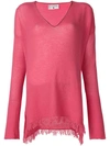 Danielapi Frayed Hem Jumper