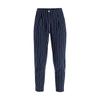 PAISIE Striped Jersey Trousers With Side Panel Detail In Navy & White
