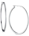 Dkny 2" Thin Hoop Earrings In Silver
