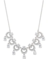 MARCHESA SILVER-TONE CUBIC ZIRCONIA LINK STATEMENT NECKLACE, 16" + 3" EXTENDER, CREATED FOR MACY'S