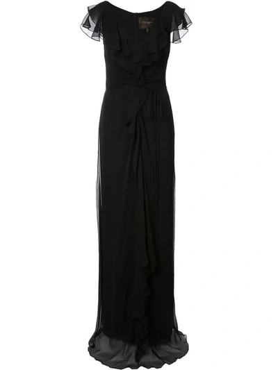Carolina Herrera Ruched Detail Long Dress In Black