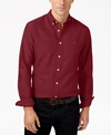 TOMMY HILFIGER MEN'S CUSTOM FIT NEW ENGLAND SOLID OXFORD SHIRT, CREATED FOR MACY'S