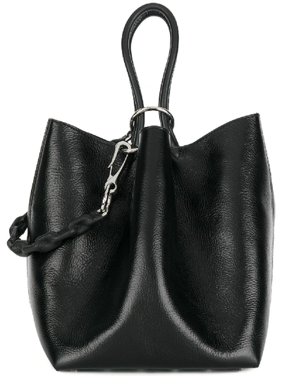 Alexander Wang Small Roxy Covered Chain Leather Bucket Bag In Black