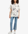 Dkny Ruched-sleeve Shirt, Created For Macy's In Ivory Print
