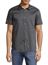 JOHN VARVATOS Printed Casual Button-Down Cotton Shirt,0400094821858