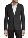 Saint Laurent Gaberdine Wool Jacket In Black