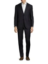 Corneliani Virgin Wool & Cashmere Striped Suit In Blue