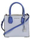 Michael Kors Color Block Mercer Shoulder Bag In Plbl-wt-elbl