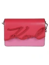 KARL LAGERFELD SIGNATURE LOGO SHOULDER BAG,10540502