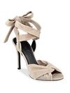 KENDALL + KYLIE DELILAH BOW SUEDE ANKLE TIE SANDALS,0400095476037