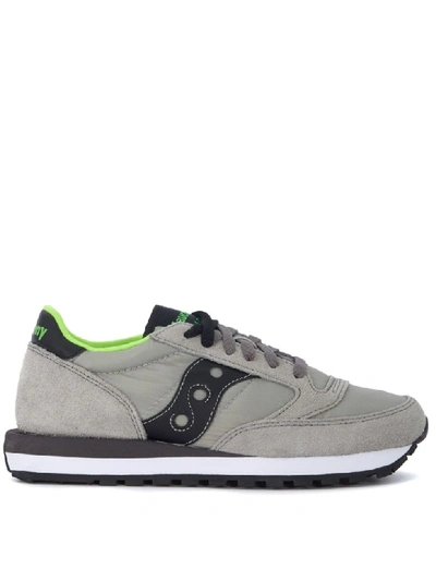 Saucony Jazz Grey And Black Suede And Nylon Trainers In Grigio