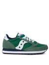 SAUCONY JAZZ GREEN SUEDE AND NYLON SNEAKERS,10539582