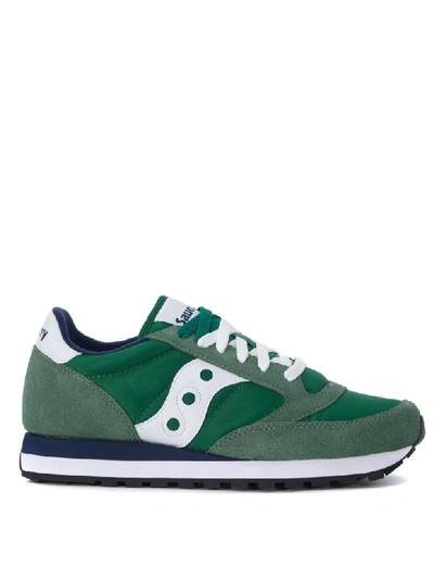 Saucony Jazz Green Suede And Nylon Trainers In Verde