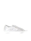 PHILIPPE MODEL PARIS SILVER SNEAKERS IN LEATHER,10540694