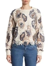 CHLOÉ Embroidered Lace Cotton Pullover,0400097626945