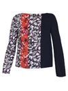 Acne Studios Loretta Mixed Floral-print Long-sleeve Scoop-back Top In Black,floral,orange