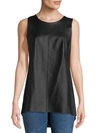 KAROLINA ZMARLAK Oversized Doubleface Leather Sleeveless Top,0400086936857