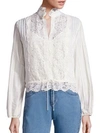 SEE BY CHLOÉ COTTON LACE BLOUSE,0400097237696