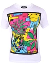 DSQUARED2 WHITE FRONT PRINTED T-SHIRT,10540729