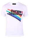 DSQUARED2 WHITE FRONT PRINTED T-SHIRT,10540733