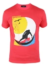 DSQUARED2 RED FRONT PRINTED T-SHIRT,10540746