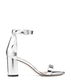Stuart Weitzman The 75lessnudist Sandal In Silver Specchio Leather