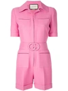GUCCI GUCCI SHORT BELTED PLAYSUIT - PINK,519342ZKD1912770842