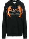 GUCCI logo and tigers print hoodie,469251X3L48