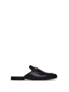 GUCCI PRINCETOWN BLACK LEATHER SLIPPERS,10540858