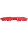 B-low The Belt Western Double Buckle Belt In Red