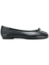 Maison Margiela Black Leather Tabi Ballerinas With Iconic Tabi Split-toe In Black