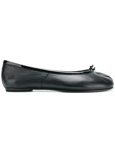 Maison Margiela Tabi Leather Ballerina Flats In Black