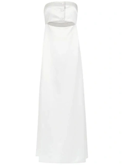 Adriana Degreas Bandeau Maxi Dress In White