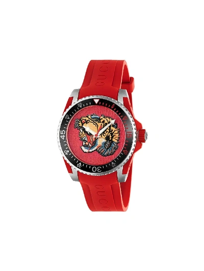 Gucci Dive, 40 Mm In Red