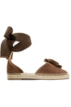 AQUAZZURA LOVE TASSELED SUEDE ESPADRILLES