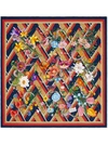 GUCCI Flora Snake chevron print silk scarf,5016383G001988812823309