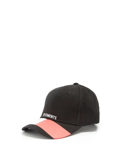 Vetements X Tommy Hilfiger Logo-embroidered Cotton Cap In Black | ModeSens