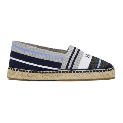 Fendi 30mm Logo Lurex Knit Espadrilles In Nocolor