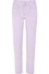 PUSHBUTTON MID-RISE STRAIGHT-LEG JEANS