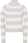 ZIMMERMANN WHITEWAVE CROPPED STRIPED RIBBED-KNIT SWEATER