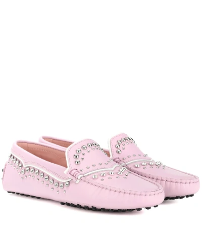 Tod's Gommino铆钉皮革乐福鞋 In Pink