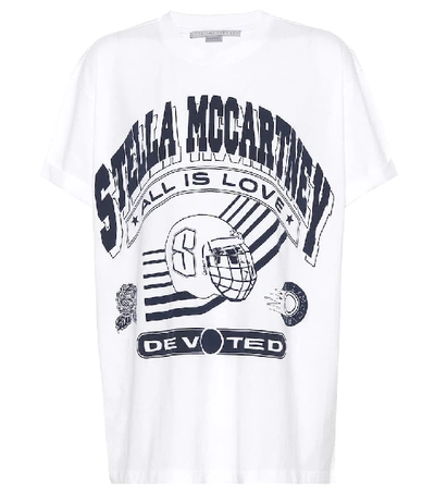 Stella Mccartney All Is Love White & Blue Cotton T-shirt In White/blu
