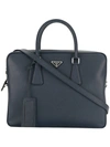 Prada Classic Laptop Bag In Blue