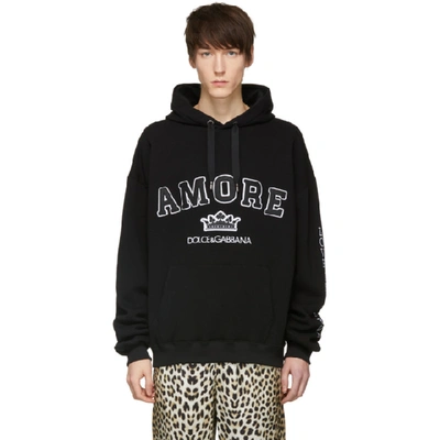 Dolce & Gabbana Dolce And Gabbana Black Amore Hoodie In Nero (black)