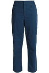 TIBI WOMAN COTTON-TWILL STRAIGHT-LEG PANTS NAVY,GB 13331180551921242