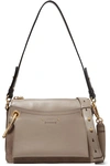 CHLOÉ ROY SMALL LEATHER AND SUEDE SHOULDER BAG